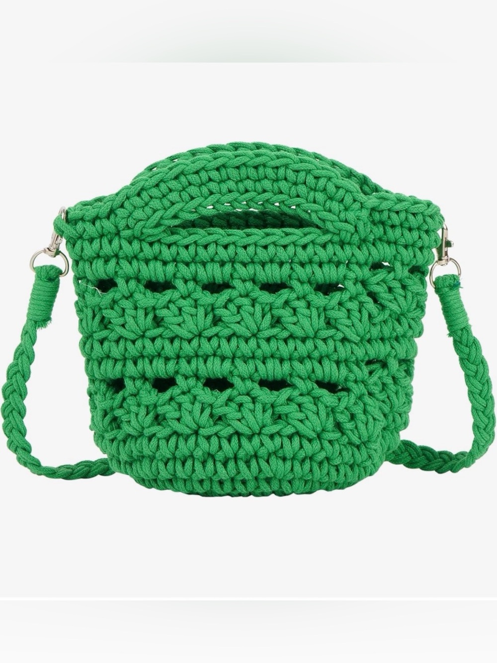 🇺🇸 Sale Handcrafted Green Crochet Crossbody Bag NWOT